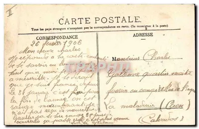 Cherbourg — Praça das Armas, Estátua de Napoleão I e kiosque — Edição Maison Ratti, Novidades, Cherbourg — Verso