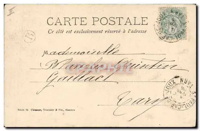 Cão pastoreiro — retrato de estúdio — Clément, Tournier & Cie, Série 73 — Verso