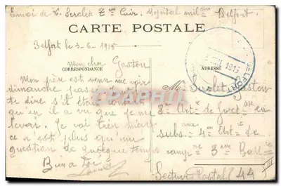 Antieke ansichtkaart Militaria Generaal Cure Commandant van de 14de Divisie — Achterkant