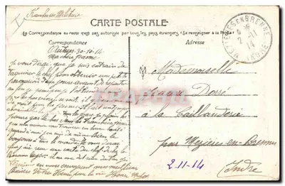 Gen. Dubail — Wysunięty na stopień Wielkiego Krzyża Orderu Honorowej Guardii na polu bitwy w Marne — J. Coqueugniot, Autun — Rewers
