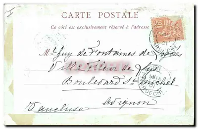 Sujet Pastorale — gravure de Boucher — Collections ND Phot, n° 1002 — Verso
