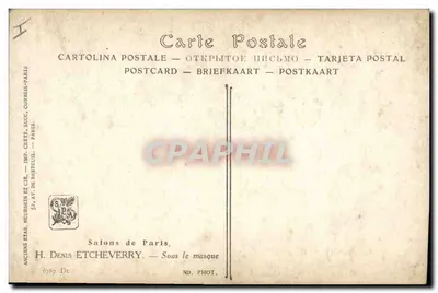 Bajo la máscara — escena teatral — H. Denis Etcheverry, París — Reverso