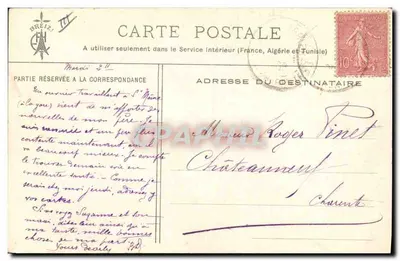 Bretagne — Pies i myśliwy przy brzegu rzeki — kolekcja E.H., 330 — Ilustrowane piosenki Botrela « Piosenka Patoura - 5 » — Rewers