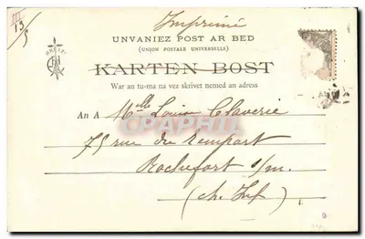 Stary para przed kominkiem — Les Chansons de Botrel ilustrowane przez E. Hamonic — n°347 — Rewers
