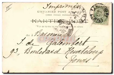 Bretagne — Pan i Pani Th. Botrel wykonujący «Par le petit Doigt» — kolekcja E. Hemenic, nr 202 — Rewers