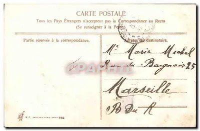 Lilas — Carte de vœux — K.F. Carte Postale Paris 749 — Verso