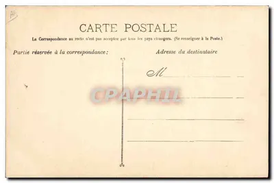 Mulher segurando um buquê de flores — ilustração assinada H.M. — carta postal francesa — Verso
