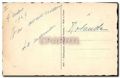 Músico tocando violino — mulher na janela — editor Artisques Parisiens, n° 4419 — Verso