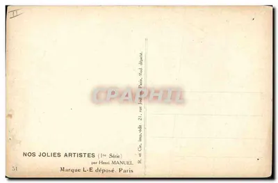 Jeune femme en chapeau — portrait encadré — éditeur Henri MANUEL, série 51 — Rückseite