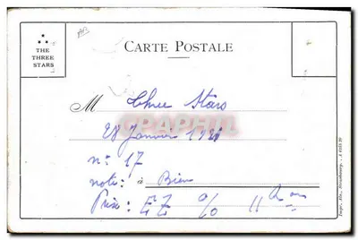 Os três ginastas da época — The Three Stars — edição Juppr. A.B., Strasbourg, n° 17 — Verso