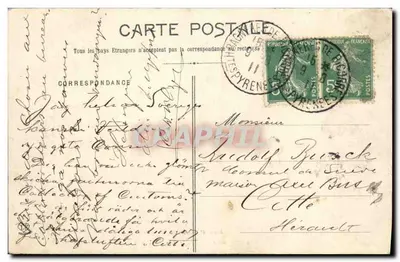 Cão dos Pirineus em repouso — Fototipo Labouche Frères, Toulouse, n°1024 — Verso