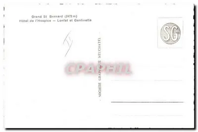 Grand St-Bernard — Um resgate — Société Graphique Neuchâtel — Verso