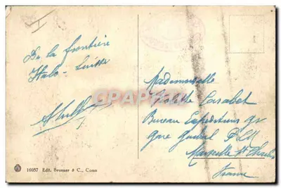 Cão São Bernardo — cena de jardim — Edit. Brunner & C., Como n°16057 — Verso