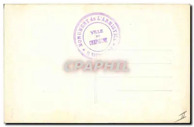 Maréchal Foch e delegação militar — partida para Paris no dia 11 de novembro de 1918 — cliché Pupier — Verso