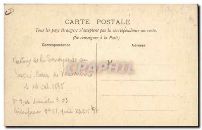 Chegada da Savoyarde a Montmartre — Paris, 16 de outubro de 1895 — A. J. H. n°117 — Verso