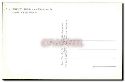 Liberty Bell — reprodução — Les Fils de G. Paccard, Annecy-Léveix — Verso