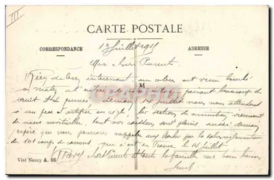 Ruínas da igreja de Serres — Arredores de Lunéville — Guerra 1914-1915 — Verso