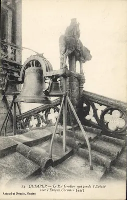 Quimper — O Rei Grallon que fundou o Bispo com o Bispo Corentin (445) — Artaud et Nozais, Nantes