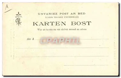 Bretania — pasterz i pies — Les Chansons de Botrel ilustrowane « La Chanson du Patour - 5 » — Rewers