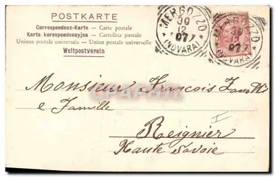 Buquê de lírios — carta postal italiana — editor desconhecido, número de série não visível — Verso