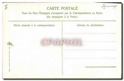 Pintas de Índia e pato — cena de caça — K.F. Fortuné, Paris, série 1303 — Verso