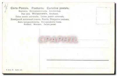 Dois cervos em fuga — paisagem floral — P. & C. M. Série 119 — Verso