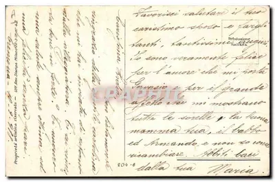 Jeune femme italienne — avec drapeau tricolore et écusson — éditeur Uff. Rev. Stampa Milano — Verso
