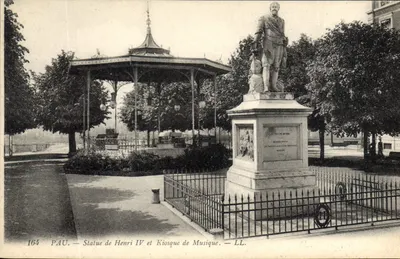 Pau — Estátua de Henrique IV e Kiosque de Música — LL. n°164