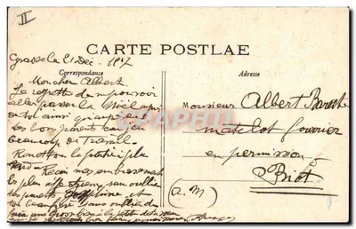 Grasse (A.M.) — De Nieuwe Terrassen — Artistieke Uitgaven J. Benoît Fils, Fotogr. Grasse — Achterkant