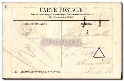 Cane dei Pirenei — serie 'Scène e Tipi dei Pirenei' — editore LL, n°11 — Verso
