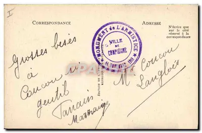 Floresta de Compiègne — Clarity da Renderização — Vagão do Marechal Foch, no qual foi assinado o Armistício, em 11 de Novembro de 1918 — Verso
