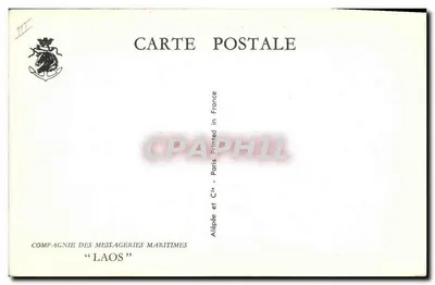 Cruiser e barco a vela — Companhia das Messagerias Marítimas « Laos » — editor Alépée e Cie, Paris — Verso