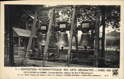 As campanas de Corbie — Exposição internacional dos arts decorativos — Paris 1925 — Armand Blanchet, G. et L. Bollée, Julien Polti