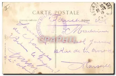 Bilhete postal antigo Sinete Bourges A Grande Torre da catedral — Verso