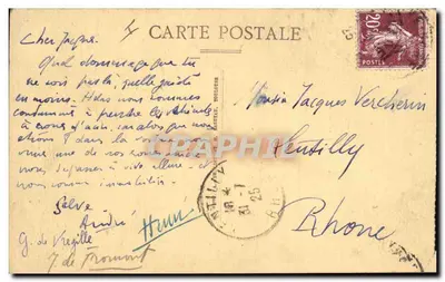 Bilhete postal antigo Sininho Milagroso La Durandal A Caixa — Verso