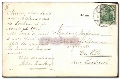 Caminho de uma catedral — sinos — texto 'Ano Feliz' — editor 'M. A. R.' — Verso