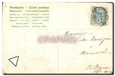 Violetas e pássaros — Desejos sinceros para a festa — Paul e Marthe — Verso