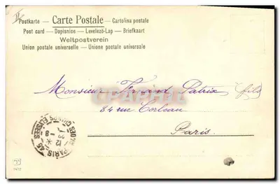 Daims dans la forêt — scène de nature — éditeur 'Paris Postes' n° 7472 — Verso
