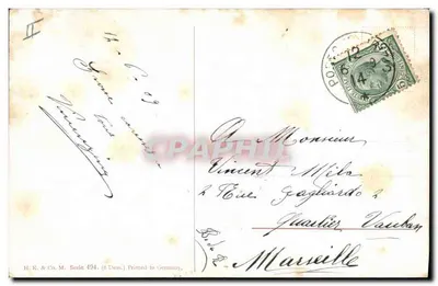 Dziki w śnieżnej lesie — H.K. & Co. M. Série 494 — Wydrukowane w Niemczech — Rewers