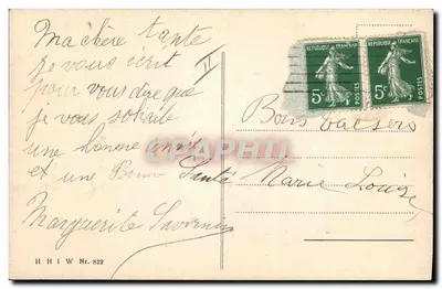 Dois cervos em um paisagem invernal — Boa Ano — HHIW Nr. 822 — Verso