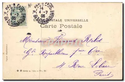 La graziosa MARVILLE nel suo numero equestre "De la Guerinière" — Teatro del Moulin-Rouge — editore Viala, Parigi — Verso
