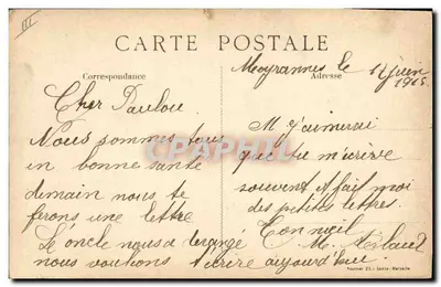 Général PAU — portrait en uniforme militaire — Photo Manuel Paris — Verso