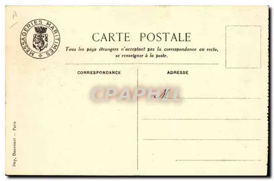 Leconte de Lisle — O Fumoir das 2ªs classes — Messageries Maritimes — Verso