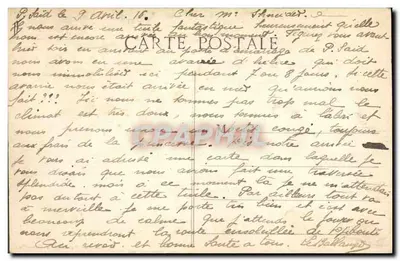 Molo i statek "LOTUS" — widok nocny — H. Grimaud i Cie, 54, rue Mazenod - Marseille — Rewers