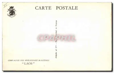 Cruiser 'Laos' — Companhia das Messagerias Marítimas — desenho de Roya Choupallet — Verso