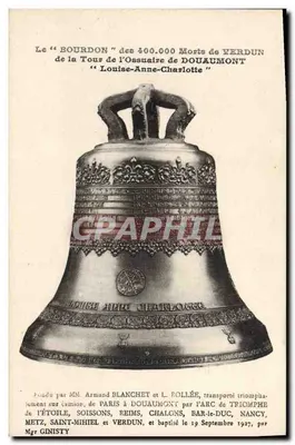 O "Bourdon" de 400.000 Mortos de Verdun — Torre do Ossuário de Douaumont — Fundado por Armand Blanchet e L. Pollée, batizado em 19 de setembro de 1927