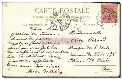 Souvenir sincère — trèfles dans un vase violet — éditeur non visible — Verso