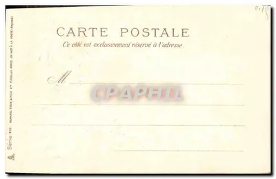 Fleur de lys et trèfles — poème calligraphié — Éditeur : Raphael Tuck & Fils, Série 349 — Verso