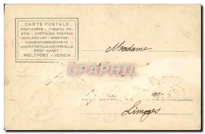 Flores e borboletas — poema de Penquer — editor Union Postale Universelle — Verso