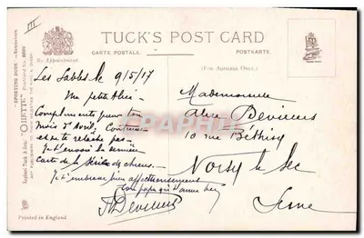 Dwa psy myśliwskie — Tuck's Post Card n° 8669 — Tuck & Son — Rewers